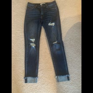 Kancan adorable distressed dark wash jeans